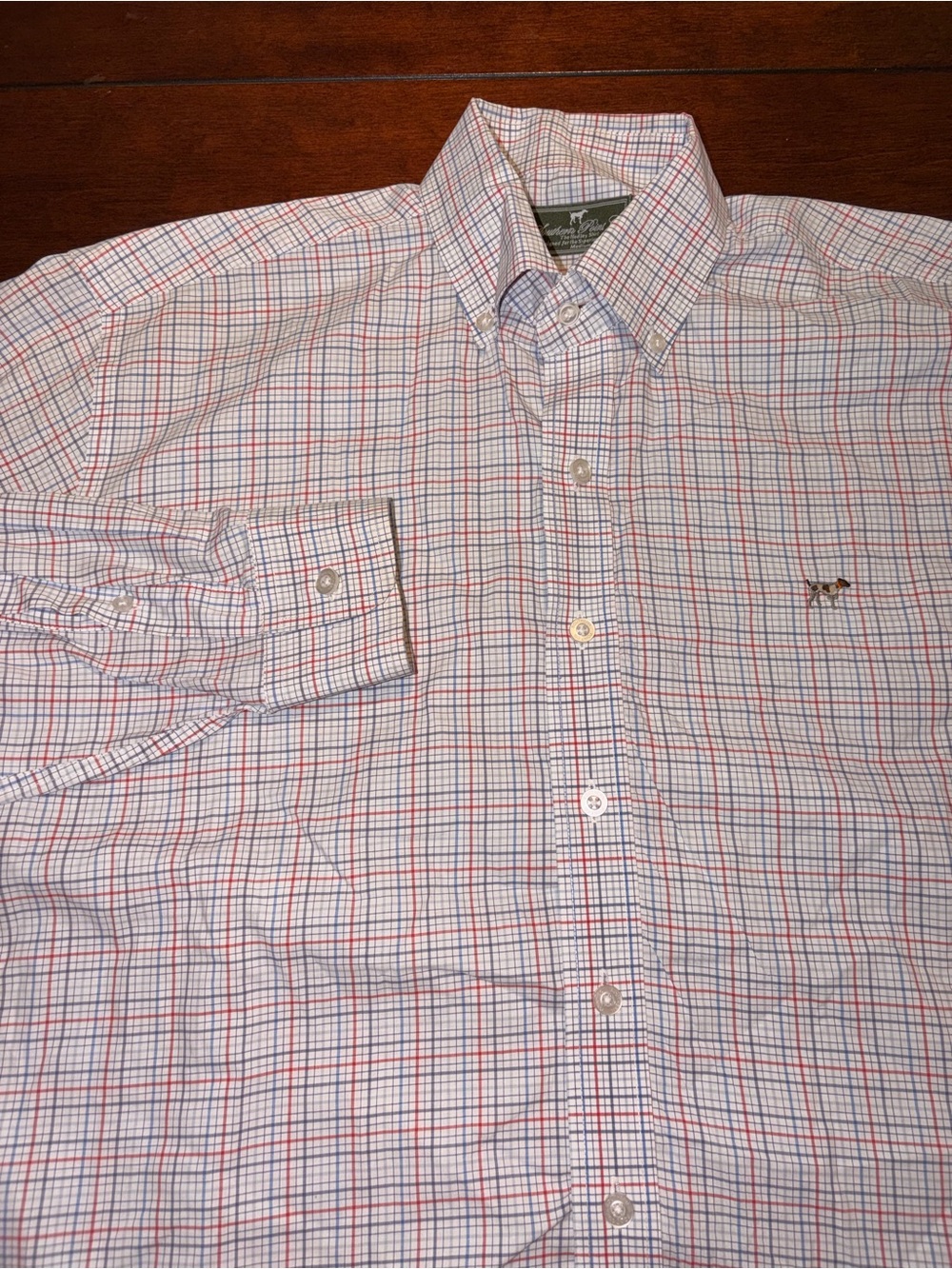 Southern Point Co. Men’s Medium The Hadley Shirt Plaid Button-Down Red/Blue